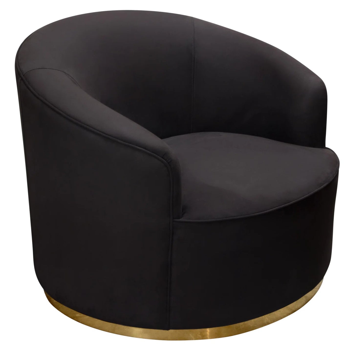 Raven Upholstered Armchair in Light Cream Fabric or Black Velvet w/Brushed Silver Accent Trim