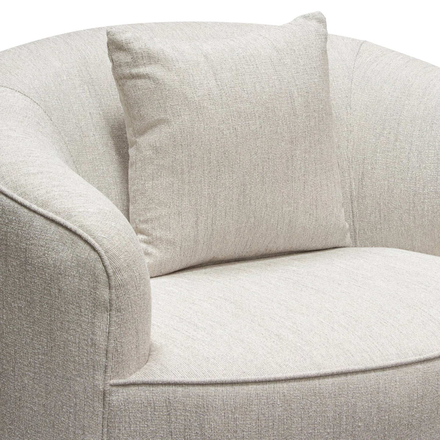 Raven Upholstered Armchair in Light Cream Fabric or Black Velvet w/Brushed Silver Accent Trim