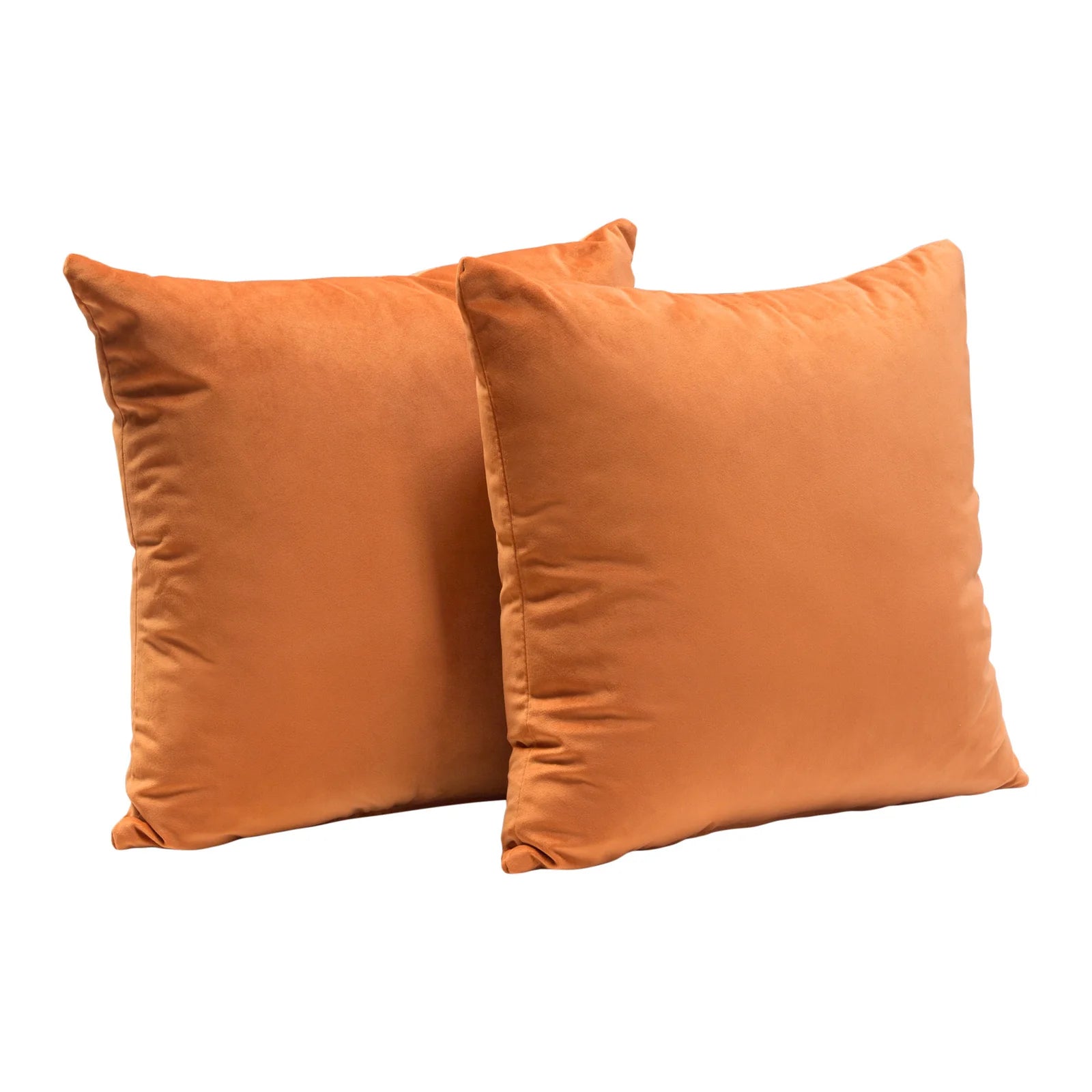 Velvet Throw Pillow, rust orange