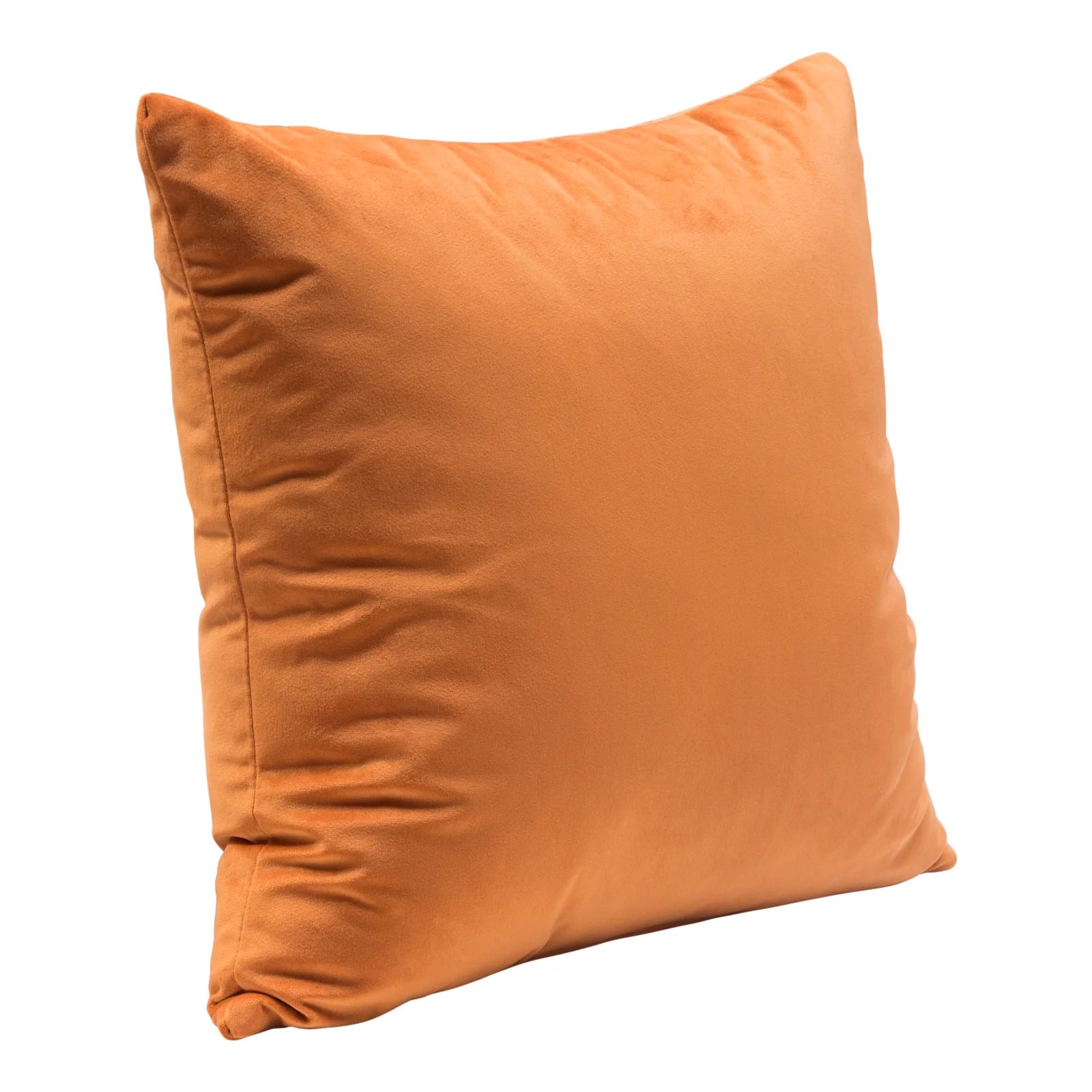 Velvet Throw Pillow, rust orange