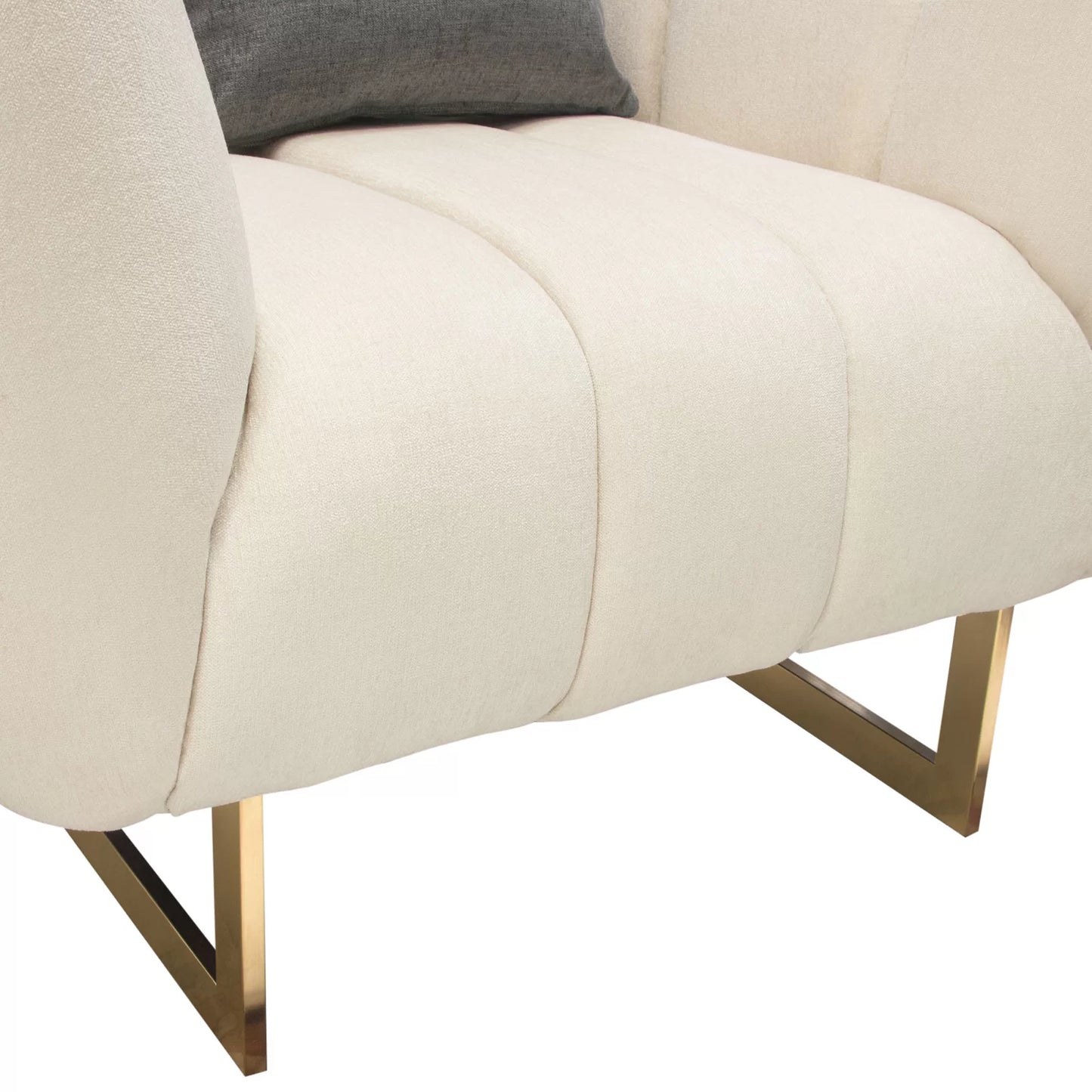 Venus 35" Wide Upholstered Armchair with Gold Finished Metal Legs