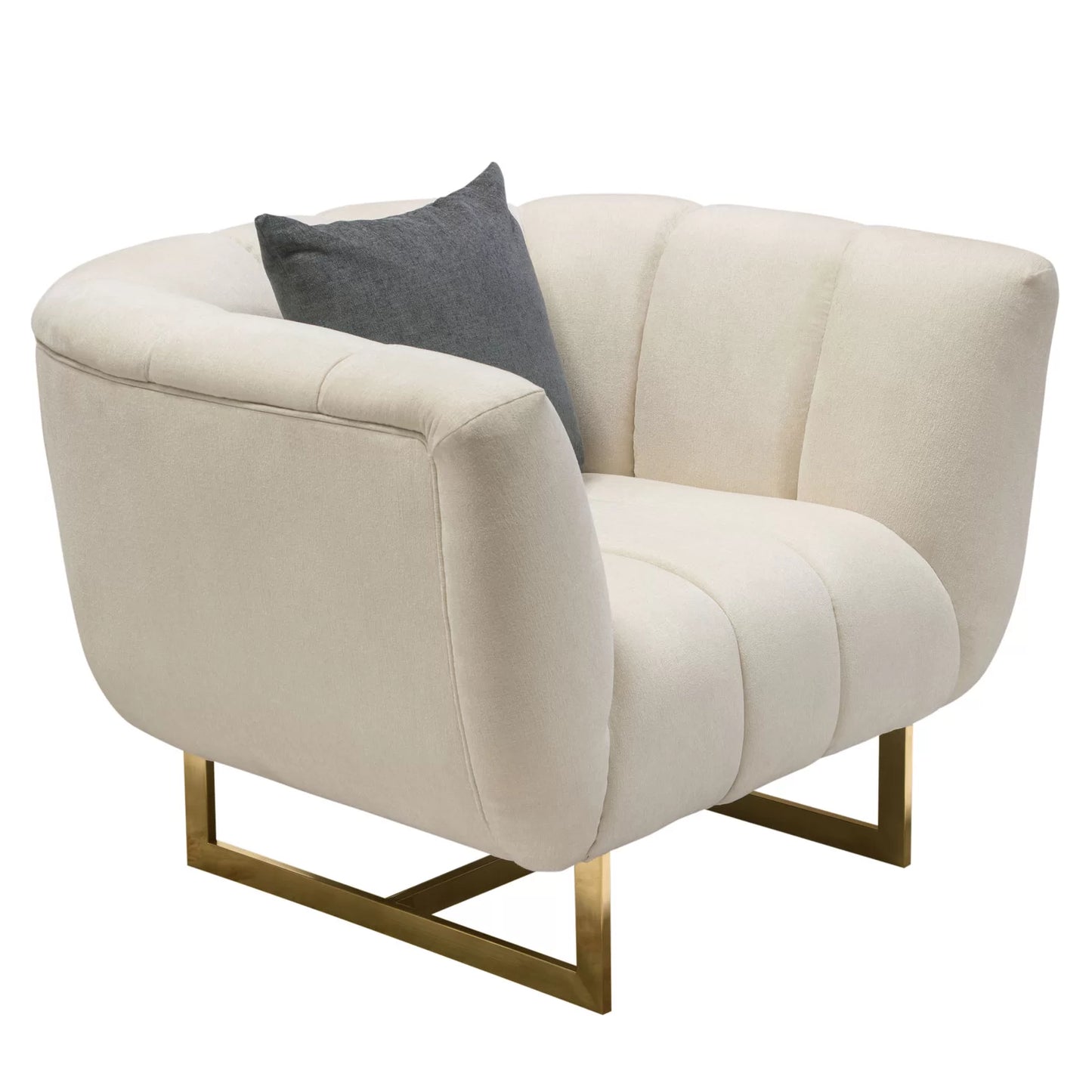 Venus 35" Wide Upholstered Armchair with Gold Finished Metal Legs