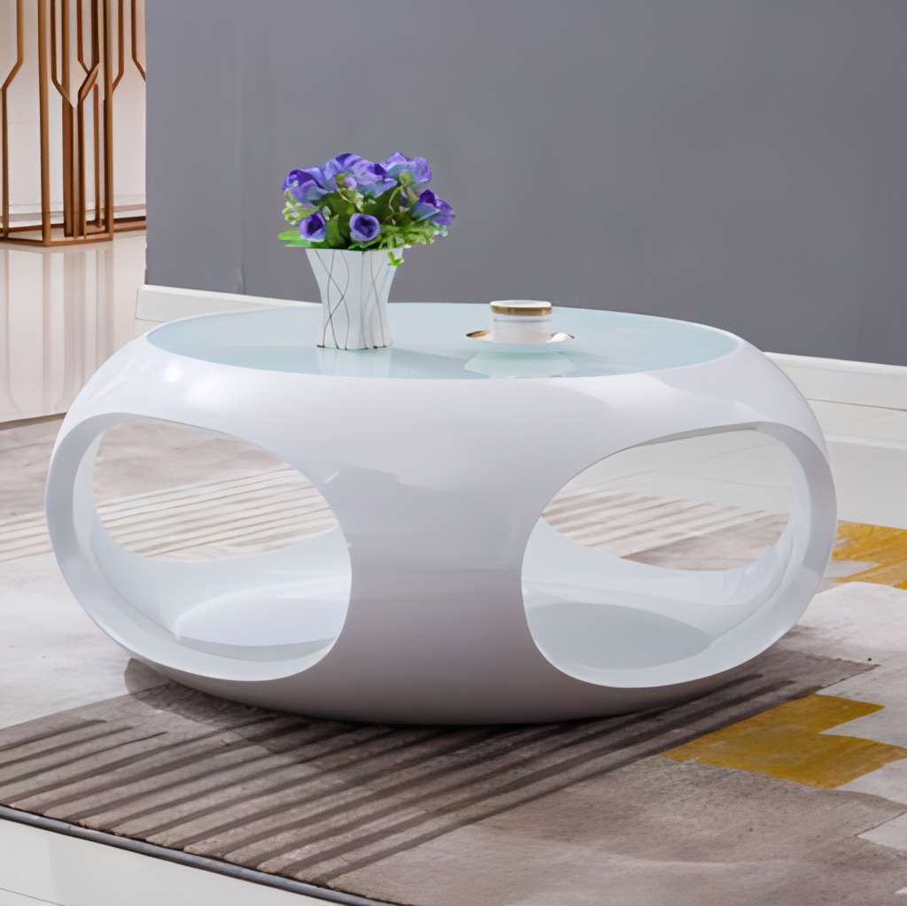 White Round Coffee Table