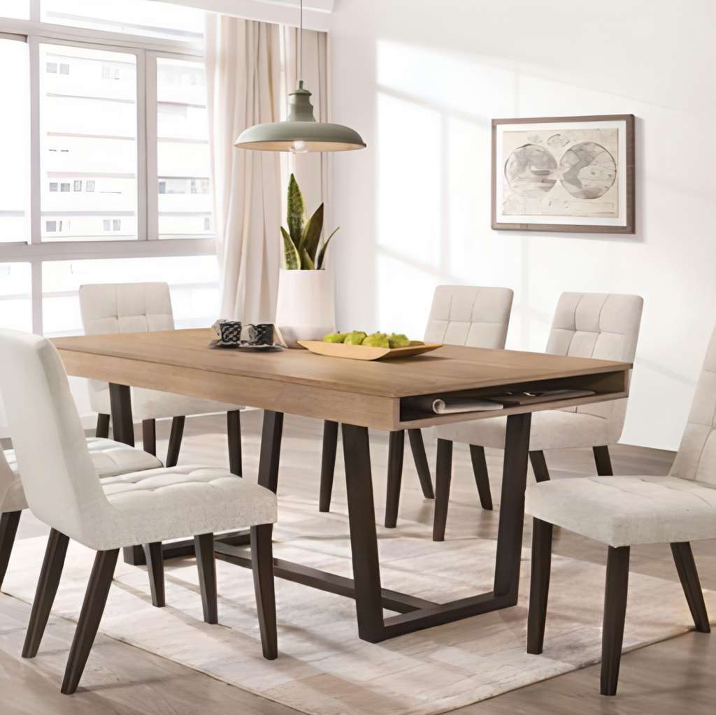 Furniture of America Gottingen Oak/Dark Walnut Dining Table