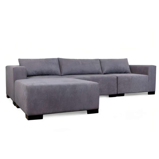 Luxurious Grey Fabric 4 Piece Sectional