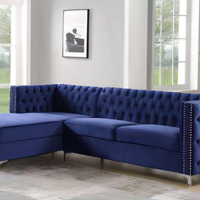 Modern Sectional Sofa Blue Navy