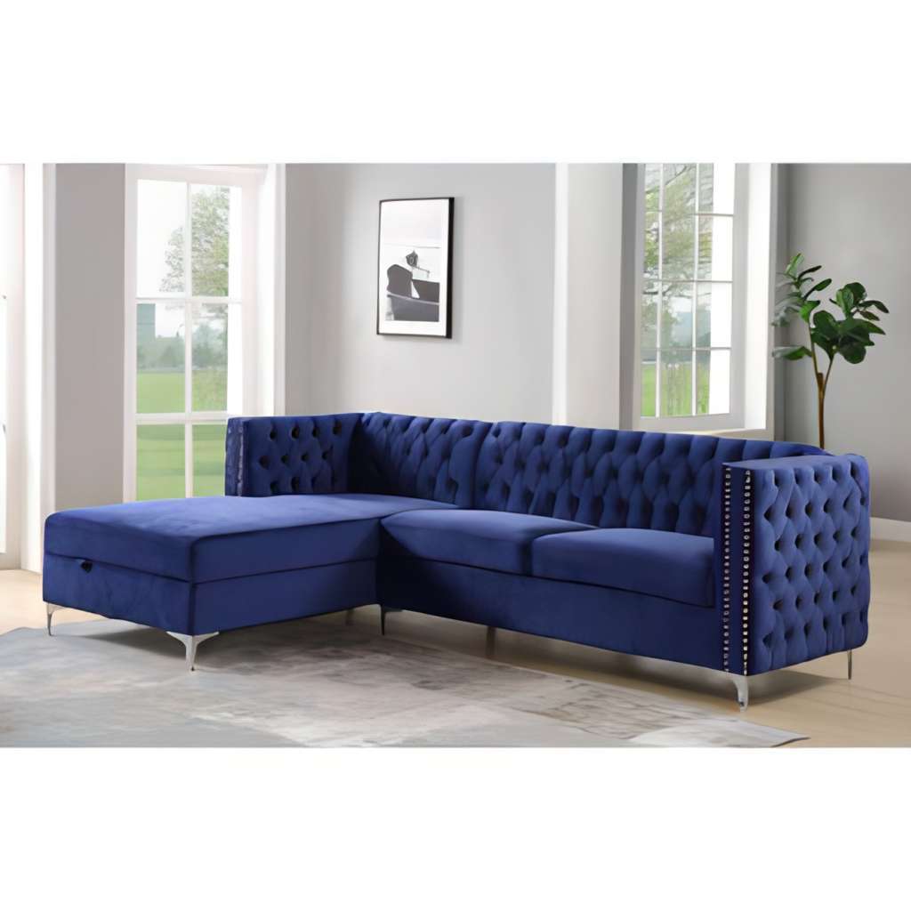 Modern Sectional Sofa Blue Navy