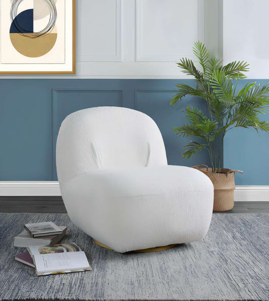 White bouclé Swivel chair