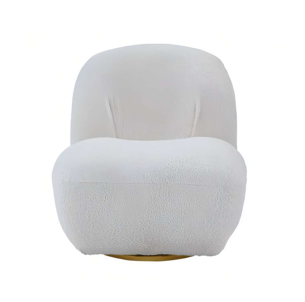 White bouclé Swivel chair