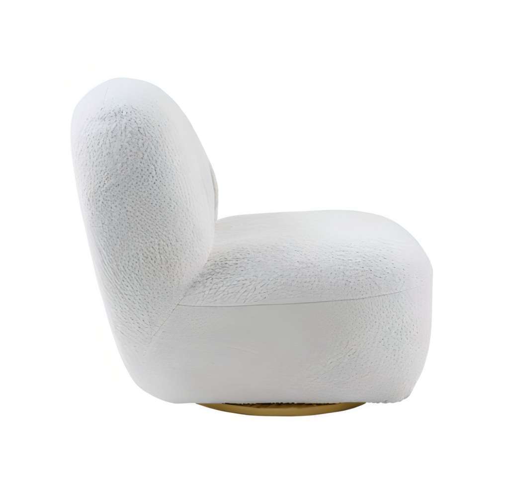 White bouclé Swivel chair