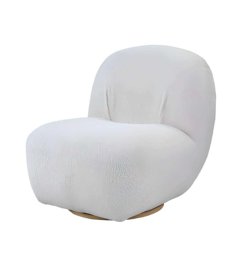 White bouclé Swivel chair