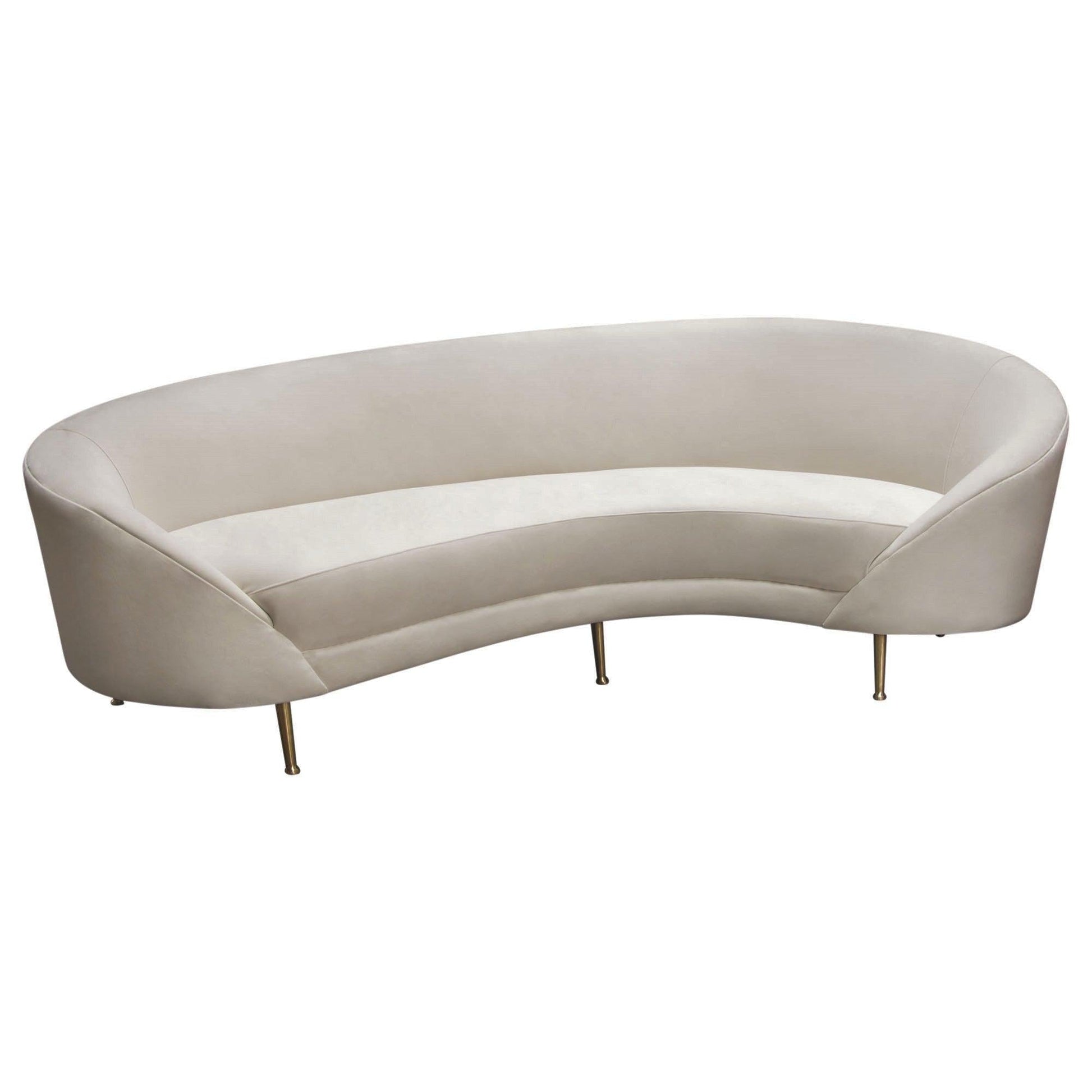 Light Cream Modern Velvet Sofa Celine