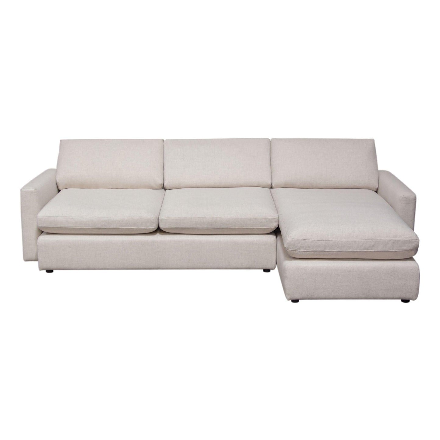 dionefurniture.myshopify.com-White fabric Right/Left Sectional Down-filled Sofa, Solid Wood Base