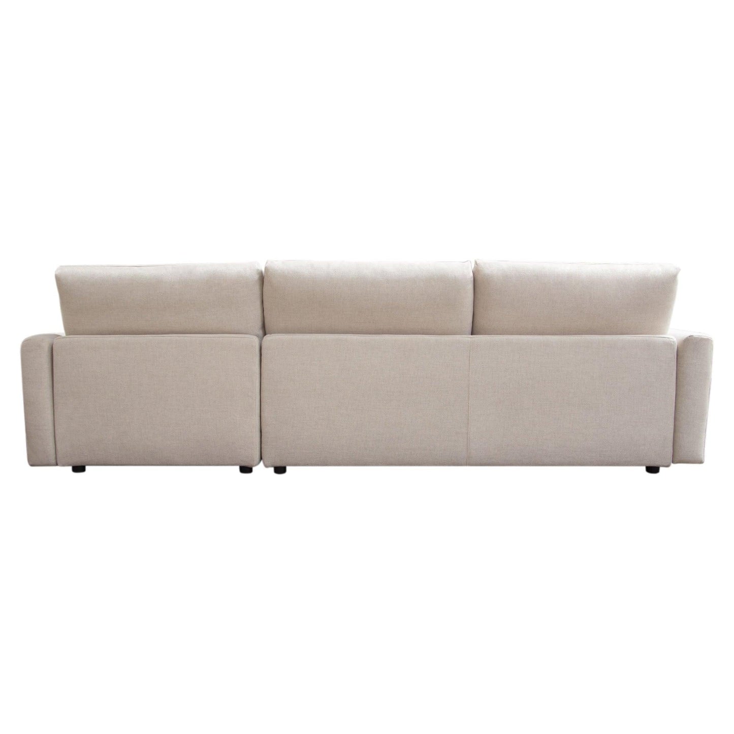 dionefurniture.myshopify.com-White fabric Right/Left Sectional Down-filled Sofa, Solid Wood Base